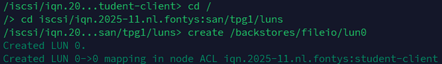Mapping LUN in targetcli